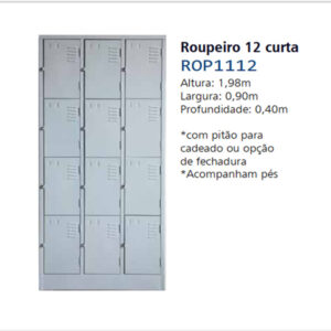 Roupeiro Aço 12 Portas Pequenas AçoE, Mod: ROP1112
