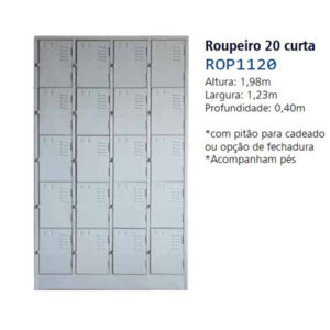 Roupeiro Aço 20 Portas Pequenas AçoE, Mod: ROP1120