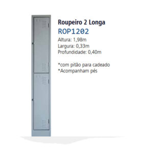 Roupeiro Aço 02 Portas Grandes AçoE, Mod: ROP1202