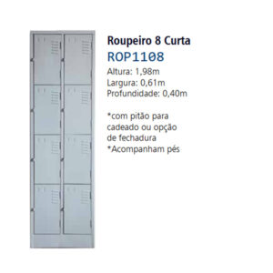 Roupeiro Aço 08 Portas Pequenas AçoE, Mod: ROP1108